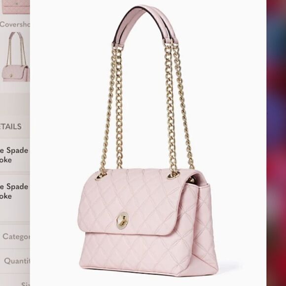 NWT Kate Spade Natalia Small Flap Crossbody Smooth Quilted Rose Smoke for Spring - Picture 3 of 7